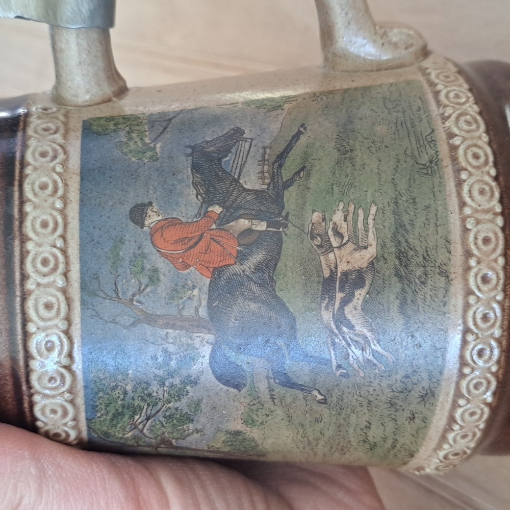 Marzi & Remy German Beer Stein Vintage w/Fox Hunting Scene Stonewear Collectible - Picture 5 of 11